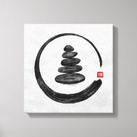 Zen Enso Circle en Zen stenen - Waterverf