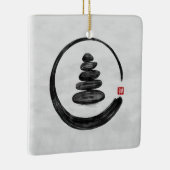 Zen Enso Circle en Zen stenen - Waterverf Keramisch Ornament (Rechts)