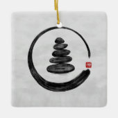 Zen Enso Circle en Zen stenen - Waterverf Keramisch Ornament (Voorkant)