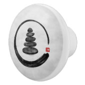 Zen Enso Circle en Zen stenen - Waterverf Keramische Knop (Rechts)