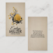 Zen Enso Circle, Golden Sun and Sakura Blossom Visitekaartje (Voorkant / Achterkant)