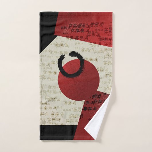 Zen Ensō Circle met Kanji Potential Bad Handdoek (Handdoek)