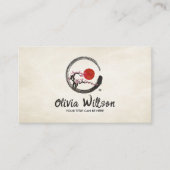 Zen Enso Circle Sakura Tree sun Visitekaartje (Voorkant)