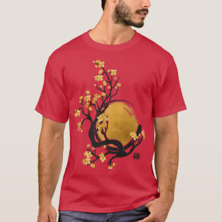 Zen Enso Circle, Sun en Sakura Blossom T-shirt