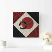 Zen Ensō Circle with Kanji Potential Vierkante Klok (Huis)