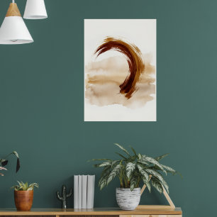 Zen Enso Cirkel Borstelstreek Kunstprint Minimal Poster