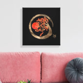 Zen Enso Cirkel en Golden Sakura Tree Canvas Afdruk (Insitu (Woonkamer))