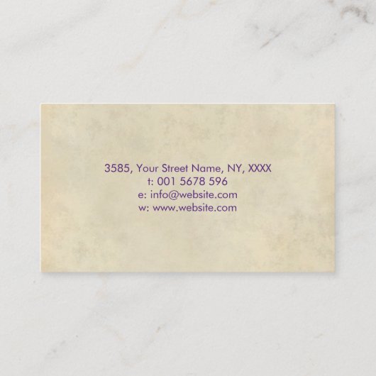 Zen Enso Cirkel en Zen stenen - Paarse waterverf Visitekaartje (Achterkant)