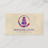 Zen Enso Cirkel en Zen stenen - Paarse waterverf Visitekaartje (Voorkant)