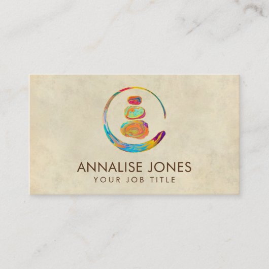 Zen Enso Cirkel en Zen stenen - Vloeibaar Marmer Visitekaartje (Voorkant)