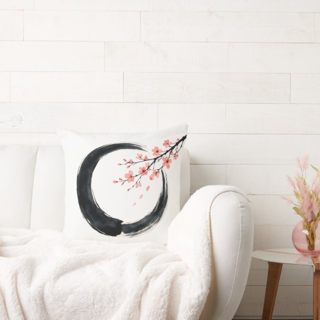 Zen Enso Cirkel Japanse Inktkunst Kussen (Bank)