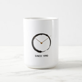 Zen Enso Cirkel - Minimalistisch Geborduurd Wabi-S Koffiemok