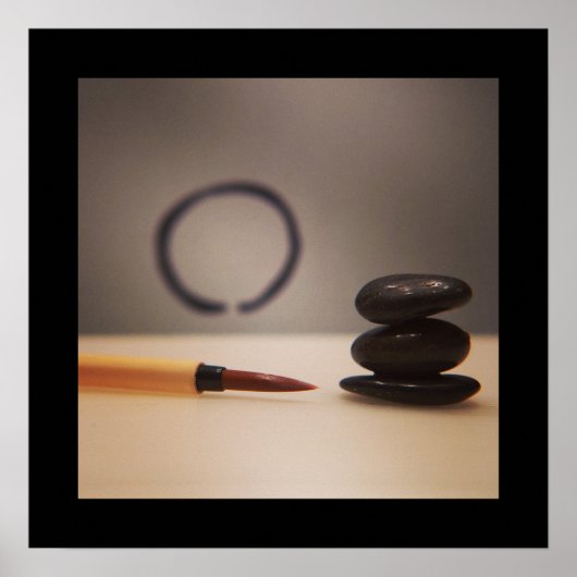 Zen Enso en Calligraphy Brush Poster (Voorkant)