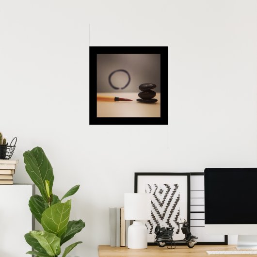 Zen Enso en Calligraphy Brush Poster (Thuiskantoor)