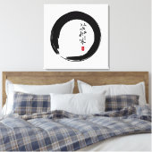 Zen Enso met artistieke kalligrafie Canvas Afdruk (Insitu (Slaapkamer))