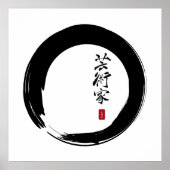 Zen Enso met artistieke kalligrafie Poster (Voorkant)