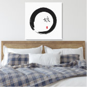 Zen Enso met dochterkalligrafie Canvas Afdruk (Insitu (Slaapkamer))