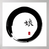 Zen Enso met dochterkalligrafie Poster (Voorkant)