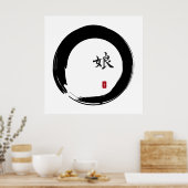 Zen Enso met dochterkalligrafie Poster (Keuken)