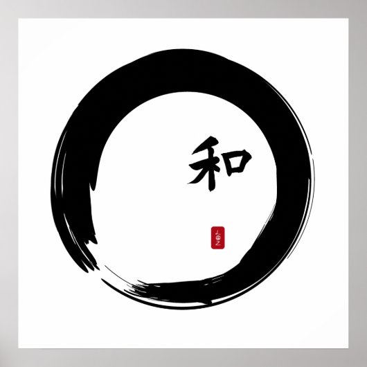 Zen Enso met Harmony-symbool Poster (Voorkant)