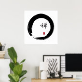 Zen Enso met Zen Calligrafie Poster (Thuiskantoor)