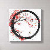 Zen Enso & Sakura - Kunst van evenwicht en rust Canvas Afdruk (Voorkant)