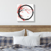 Zen Enso & Sakura - Kunst van evenwicht en rust Canvas Afdruk (Insitu (Slaapkamer))