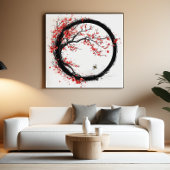Zen Enso & Sakura - Kunst van evenwicht en rust Canvas Afdruk