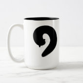 Zen Enso Sleeping Black Cat Tweekleurige Koffiemok (Links)