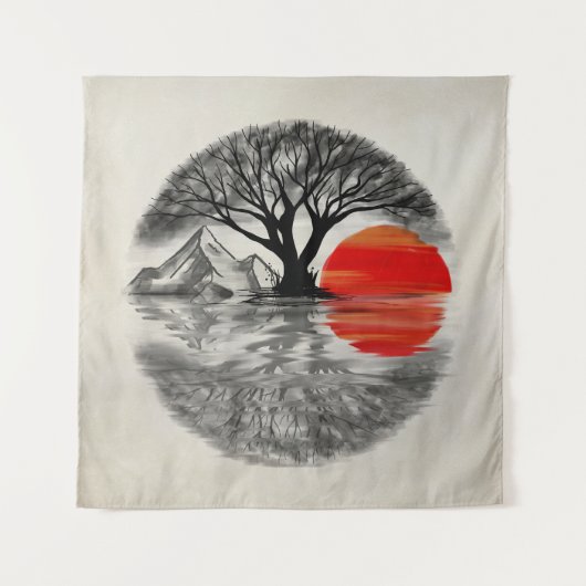 Zen Enso Sunset Wandkleed (Voorkant)