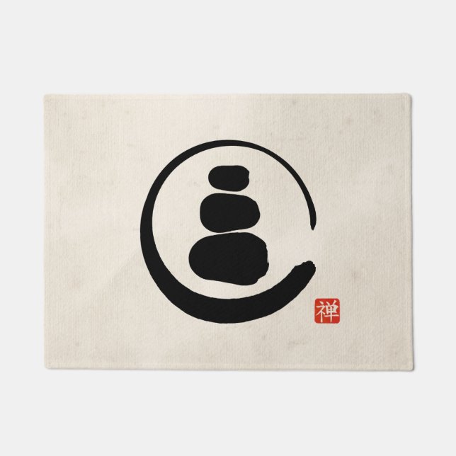 Zen Enzo Circle en Zen-stenen Deurmat (Voorkant)