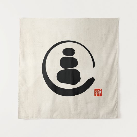 Zen Enzo Circle en Zen-stenen Wandkleed (Voorkant)