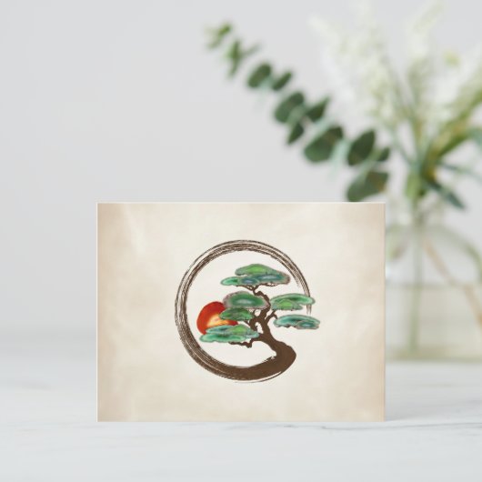 Zen Enzo Geode Bonsai Tree op canvas Briefkaart (Staand voorkant)