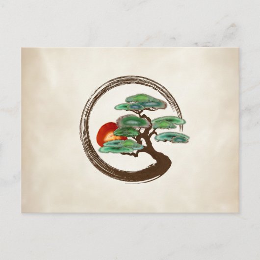 Zen Enzo Geode Bonsai Tree op canvas Briefkaart (Voorkant)