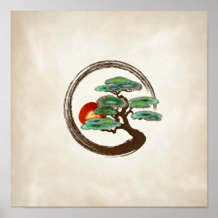 Zen Enzo Geode Bonsai Tree op canvas Poster