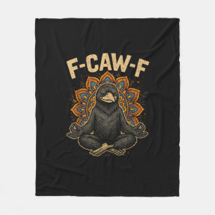 Zen F-Caw-F Kraai Yoga Raaf F-Caw-F Zen Grappig Me Fleece Deken
