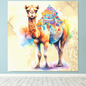 *~* Zen Fantasy CAMEL Regenboog Glitter SC5 Canvas Afdruk (Insitu (Houten vloer))
