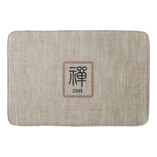 Zen faux burlap print chique eenvoudige beige badm badmat
