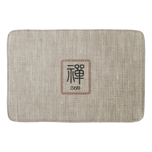 Zen faux burlap print chique eenvoudige beige badm badmat (Voorkant)
