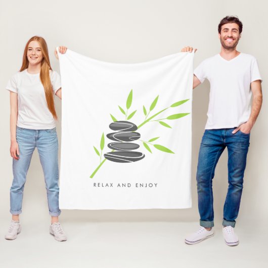 Zen fleece deken met wellness kiezelstenen (In situ)