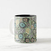 Zen Floral Abstract Design Mug Tweekleurige Koffiemok (Voorkant links)