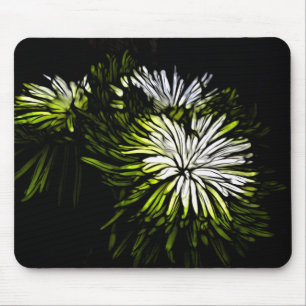 Zen floral Lime groen wit Chrysanthemum Muismat