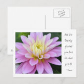 Zen Flower- Dahlia Briefkaart Rumi Quote (Voorkant / Achterkant)