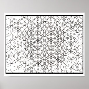 Zen Flower of Life Coloring Poster