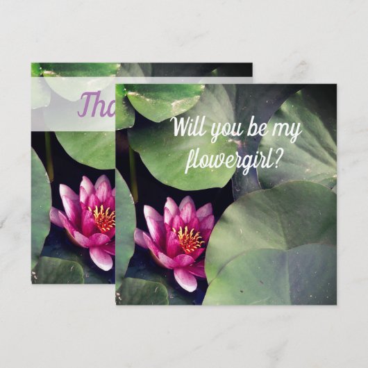 Zen flowergirl uitnodigcard kaart (Voorkant / Achterkant)