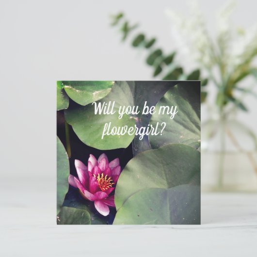 Zen flowergirl uitnodigcard kaart (Staand voorkant)