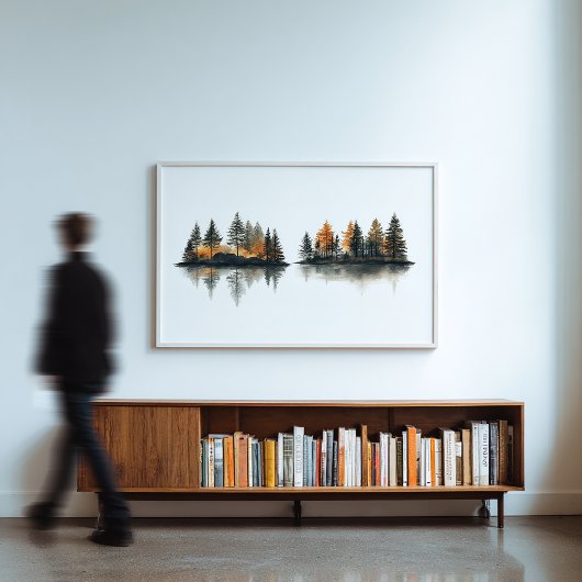 Zen Forest Reflection Minimalist Wall Art Perfect Poster