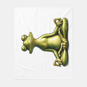Zen Frog Fleece Deken