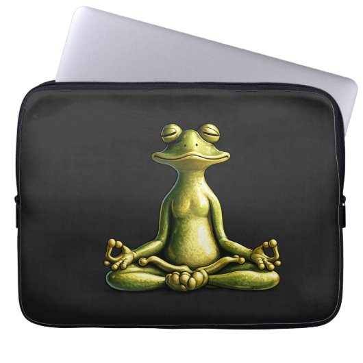 Zen Frog Laptop Sleeve (Voorkant)