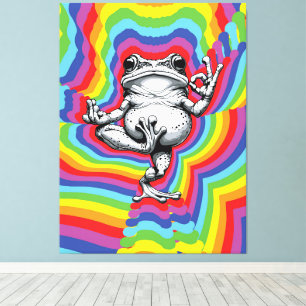 Zen Frog meesterwerk Canvas Afdruk